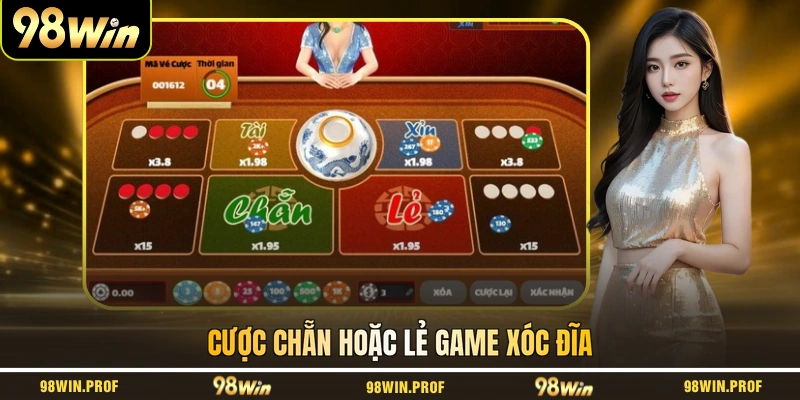 Cược chẵn hoặc lẻ game xóc đĩa